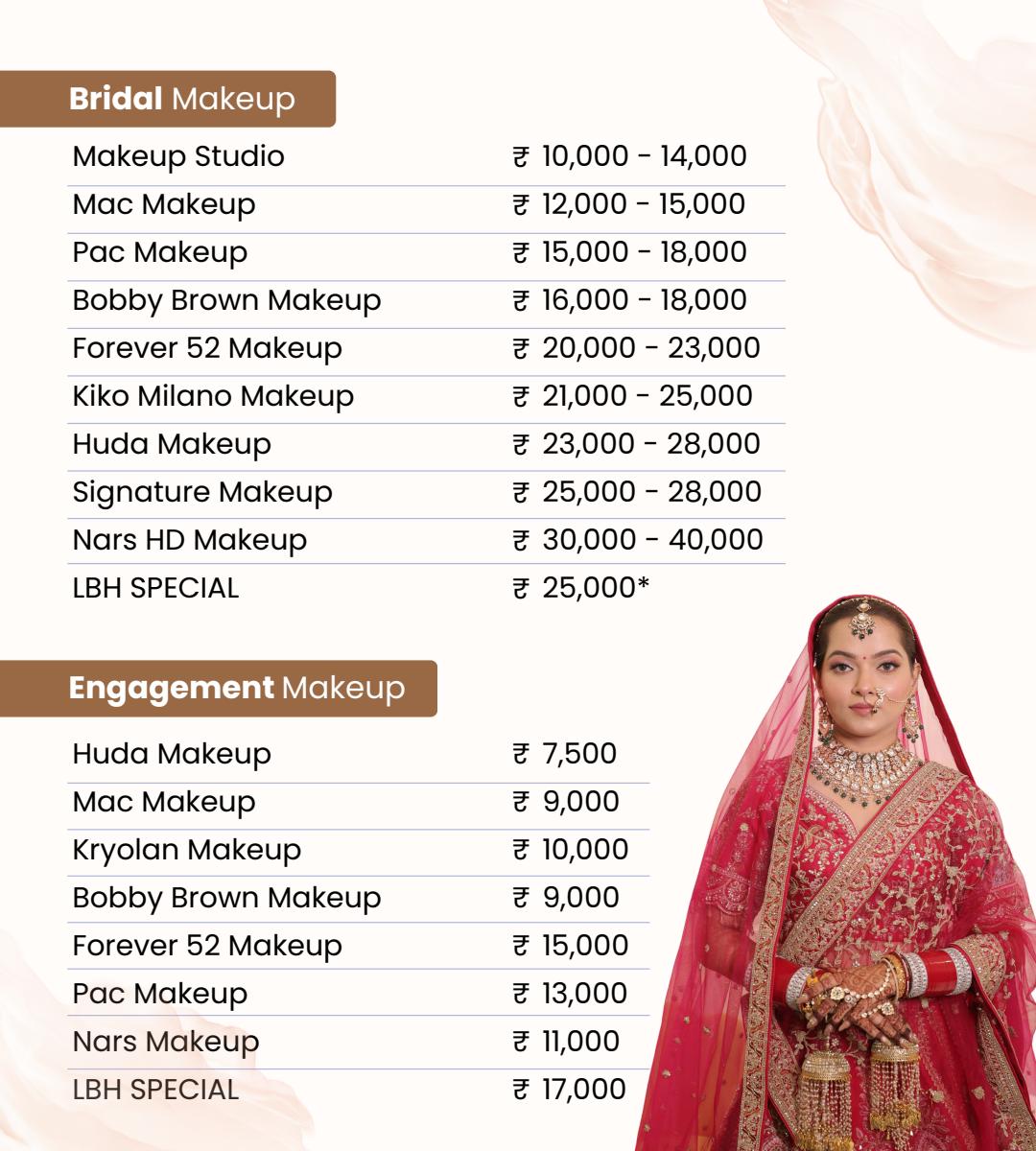 Bridal and Groom rate card preview